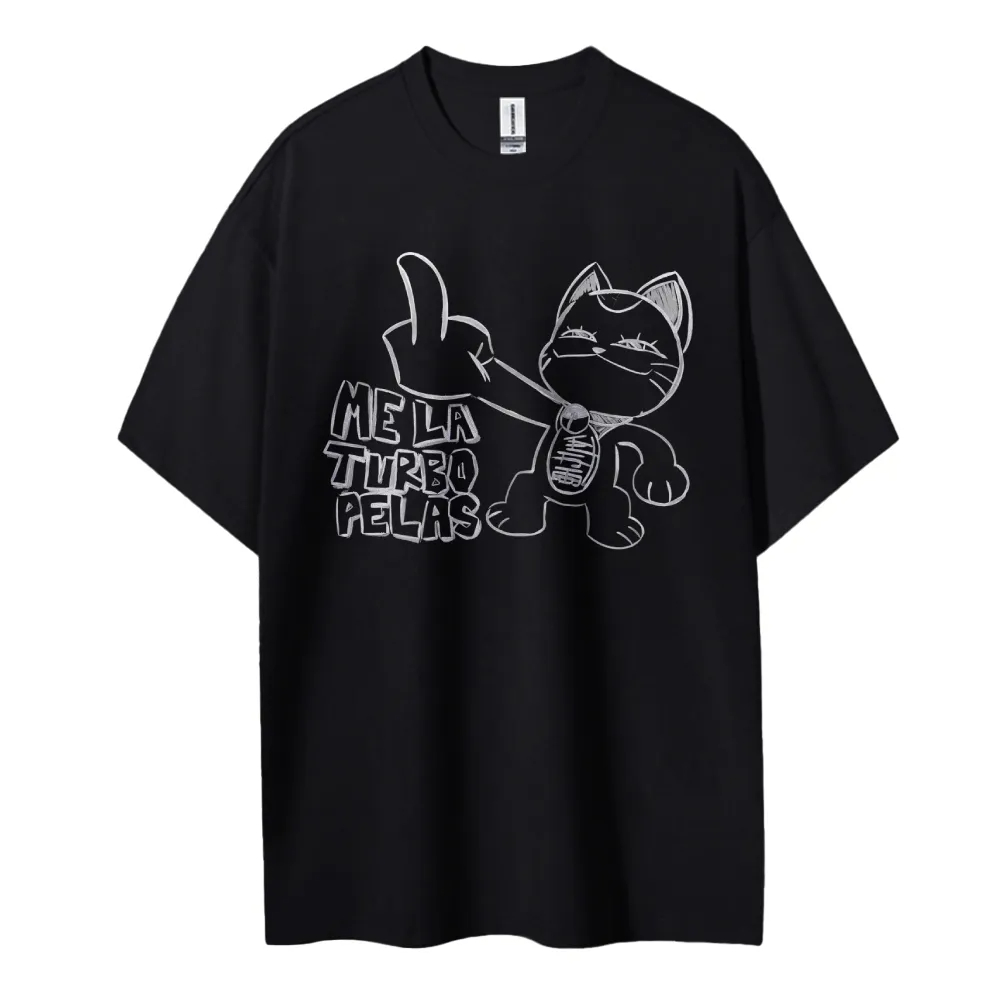 Anime Merchandise Store Japan - ダンダダン Tシャツ アニメ猫中指ジェスチャー ME LA TURBO