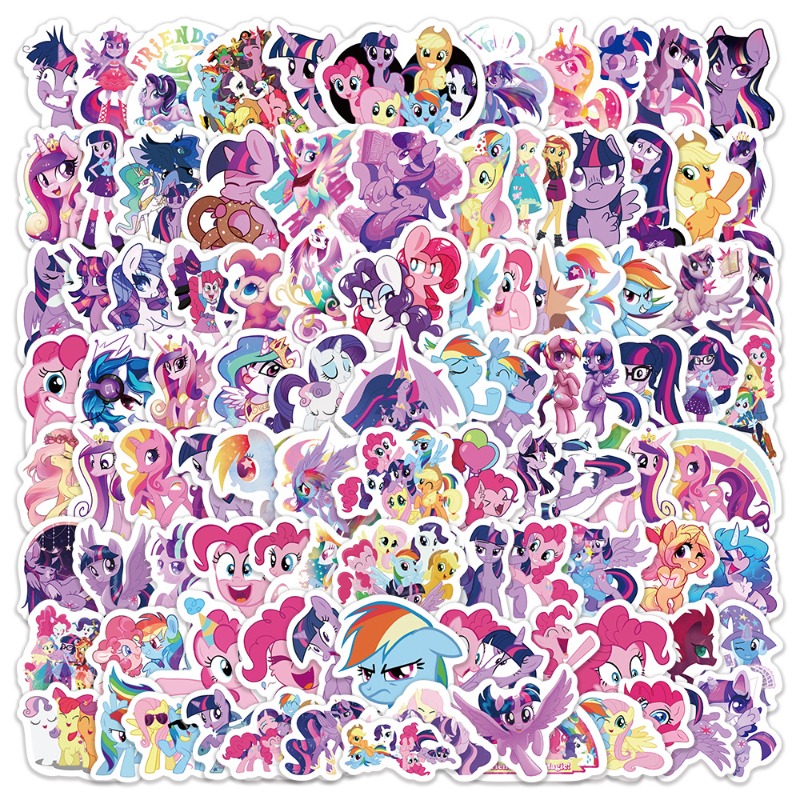 Anime Merchandise Gift - 100 個漫画マイリトルポニートワイライトスパークルパターンステッカーアニメ商品かわいい装飾小さなギフト