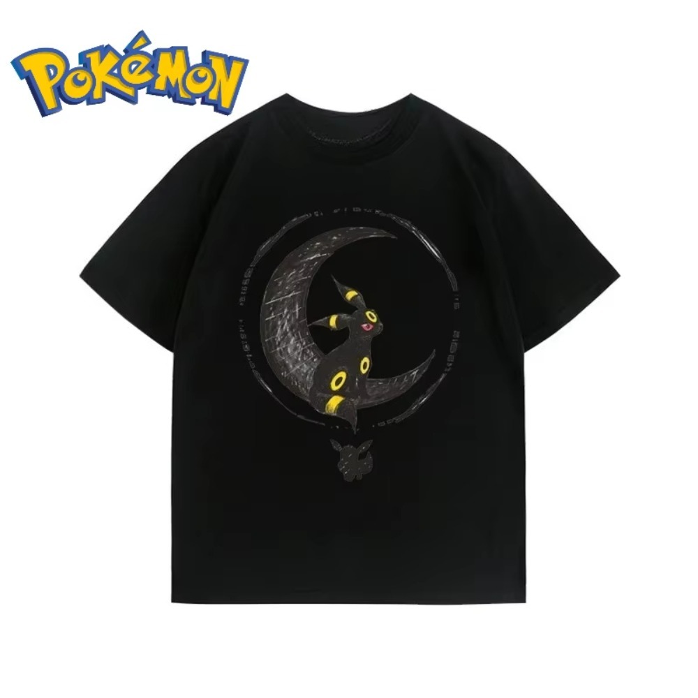 Anime Merchandise Store Japan - 夏新作ポケモン漫画ウムレオンプリント Tシャツ男性と女性の Y2K 原宿ルーズカジュアルトレンド多用途半袖