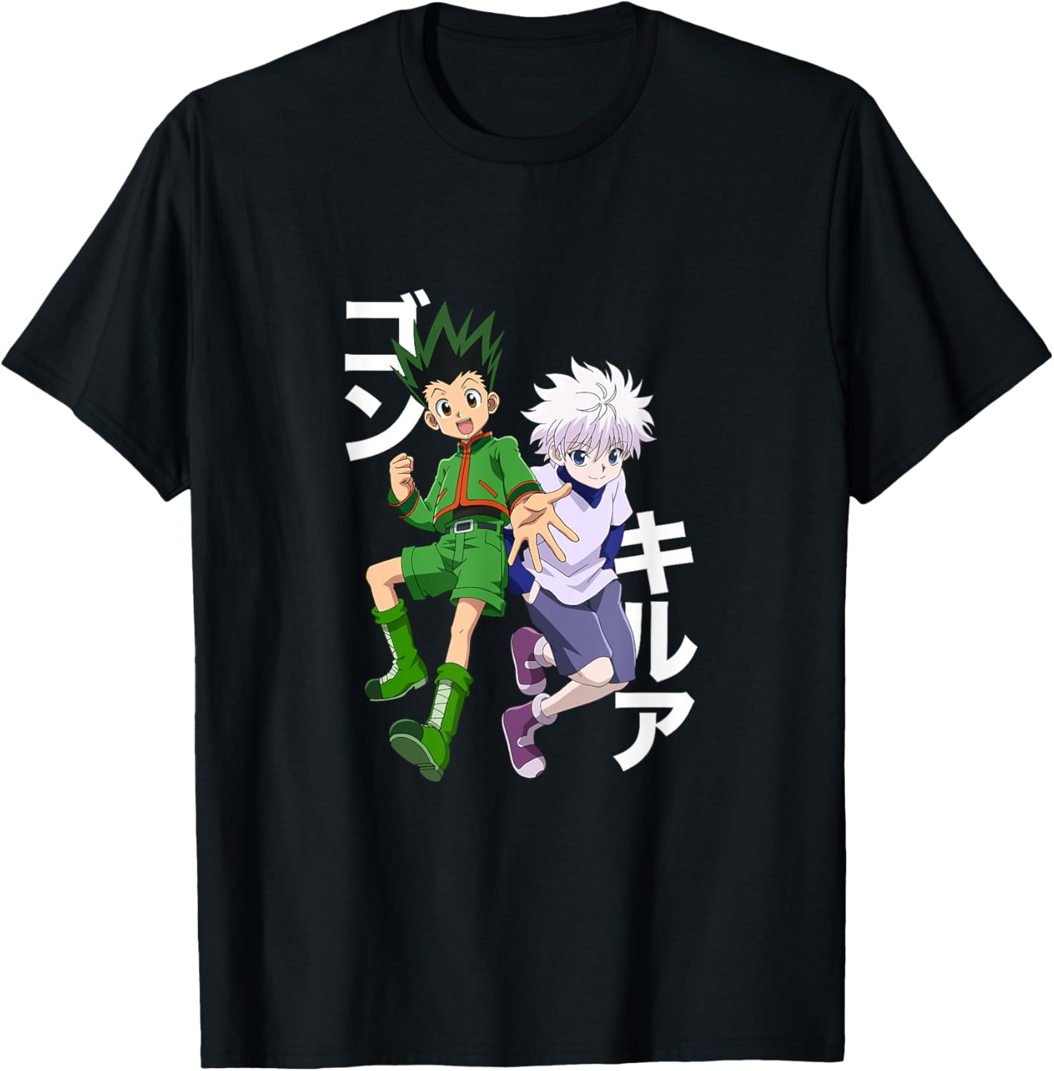 Anime Merchandise Clothes - Hunter x Hunter Gon and Killuaの日本のユニセックスTシャツ,カスタムプリントストリートウェア