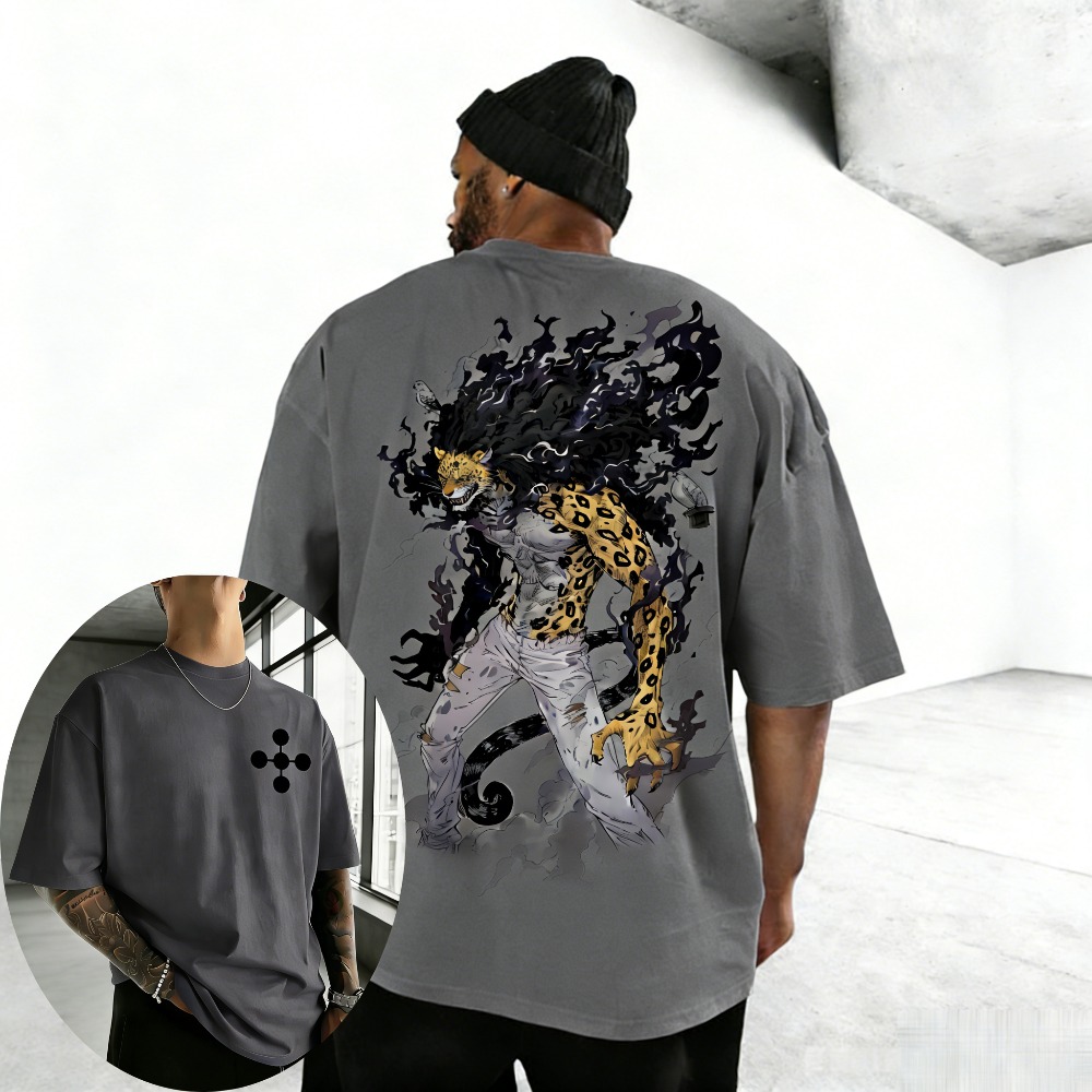 Anime Merchandise Store Japan - 2026年新作ホットサマーワンピース ロブ・ルッチ ユニセックスコットンTシャツ 夏向け2026人気アニメプリント ルーズカジュアル親子トップス