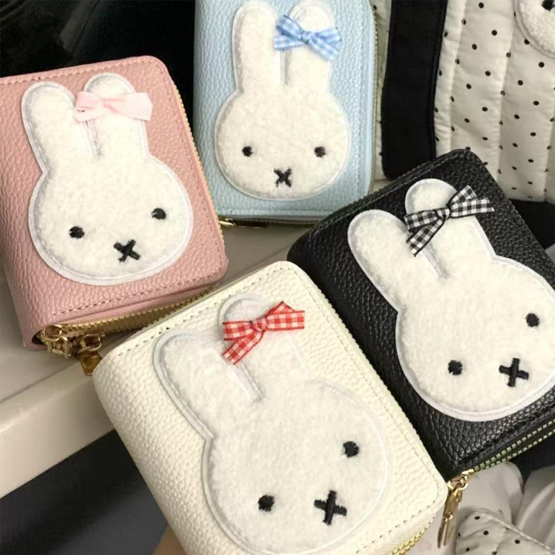 Anime Merchandise Bag - ミッフィー柄シンプルファッションポータブルショートコインパース PUレザー 磁気保護機能付き多機能カードコイン財布 誕生日プレゼント