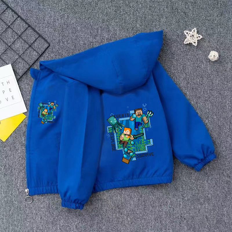 Minec ラフテッドジャケットゲームテーマプリントフィギュ - Windbreaker Anime Merchandise のレビューと価格