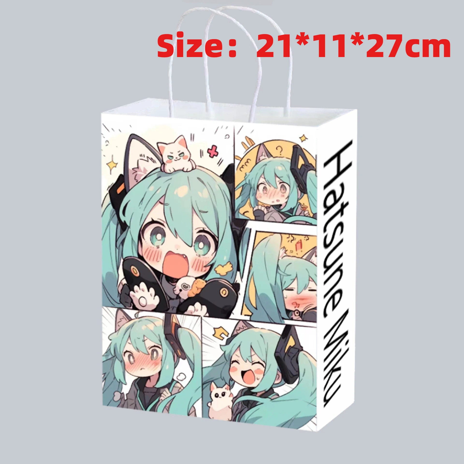かわいいアニメ初音ミク紙製トートバッグ、リサイクル可能なギフ - Anime Merchandise Bag のレビューと価格