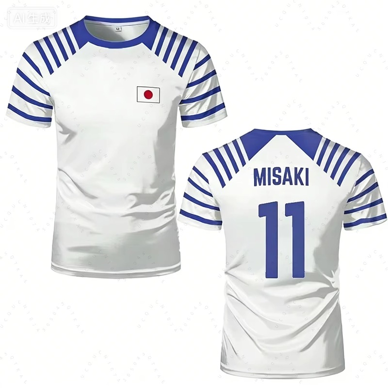 2026 ホットキャプテン翼アニメ男性女性 Tシャツ日本国旗 - Anime Merchandise Clothes のレビューと価格