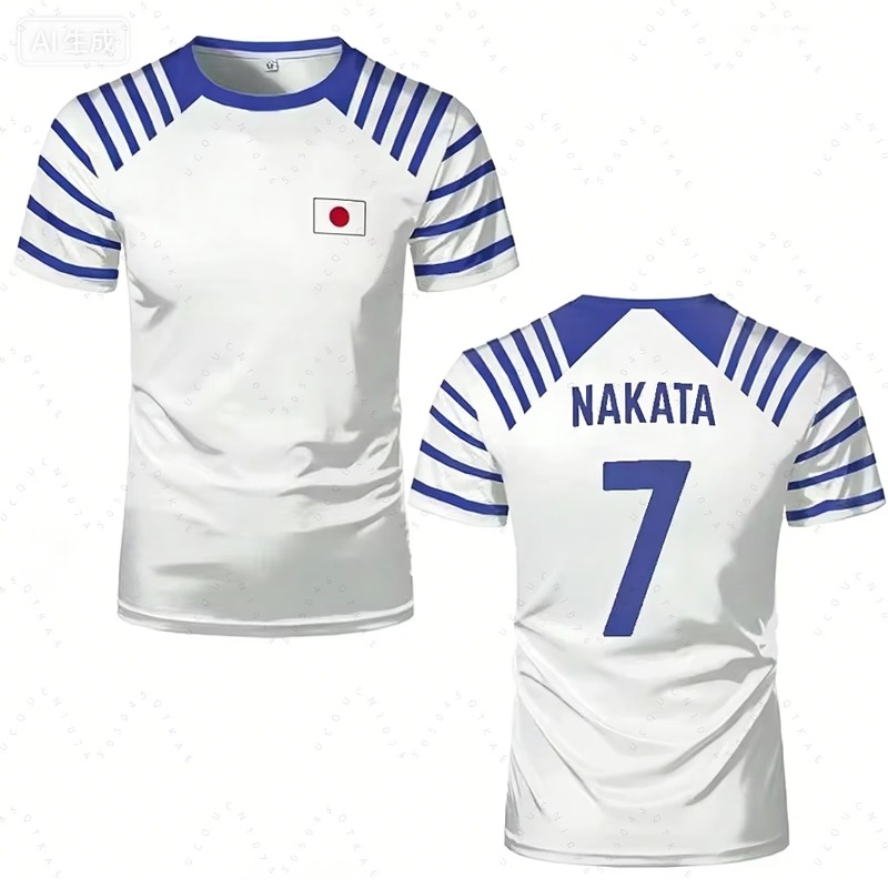 2026 ホットキャプテン翼アニメ男性女性 Tシャツ日本国旗 - Anime Merchandise Clothes のレビューと価格