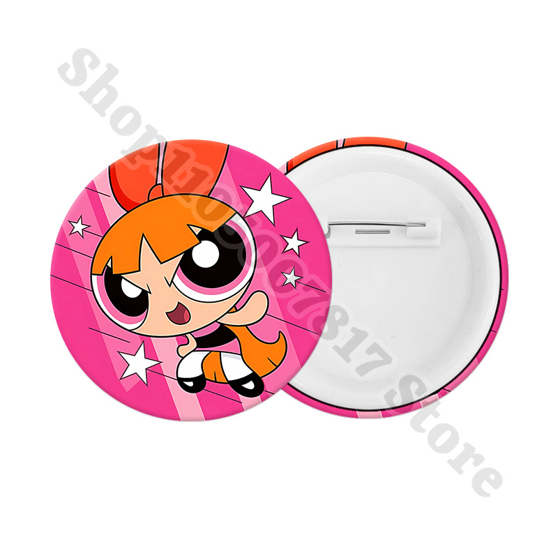 かわいいパワーパフガールズの漫画風ブローチ、バックパックバッ - Anime Merchandise Bag のレビューと価格