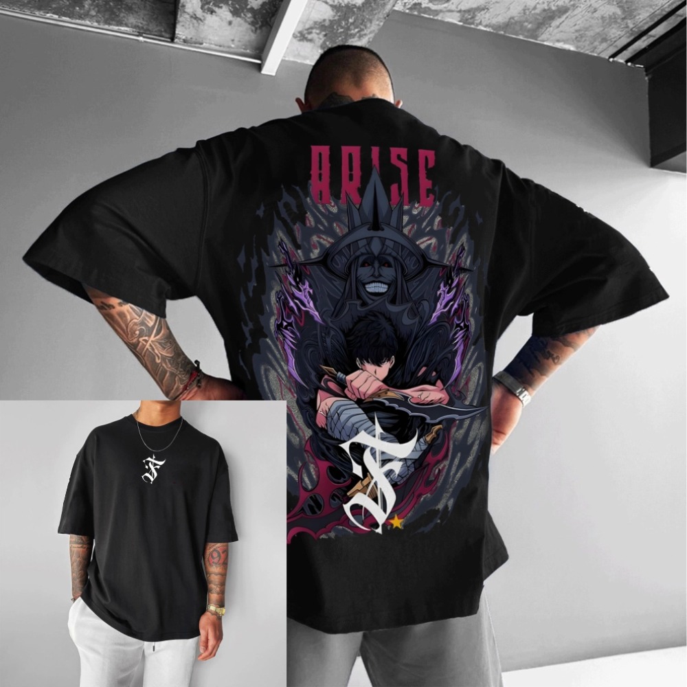 アニメソロレベルリングアライズプリント特大メンズ Tシャツ夏 - Anime Merchandise Store Japan のレビューと価格