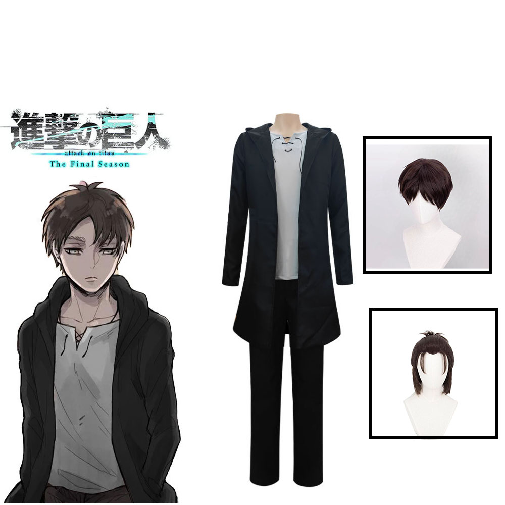 エレンイェーガーコスプレ衣装アニメタイタン衣装ウィッグコスプ - Anime Merchandise Clothes のレビューと価格