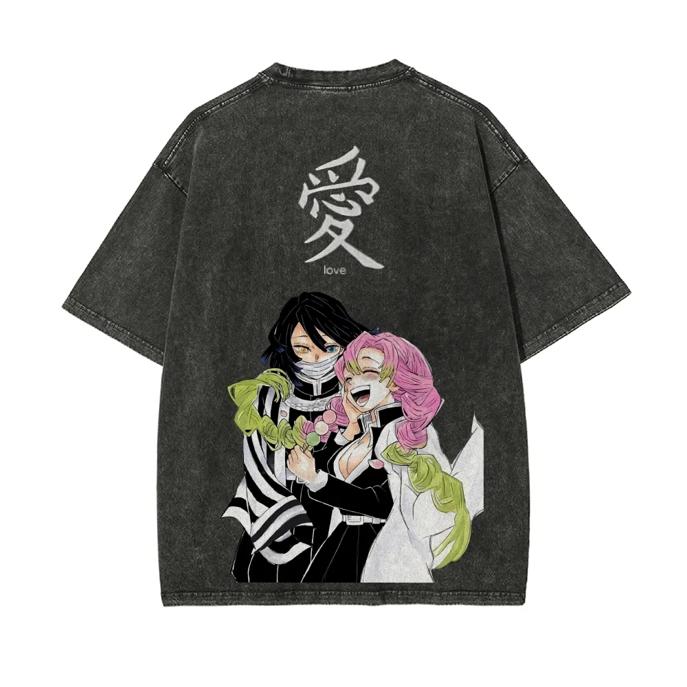 鬼滅の刃 ウォッシュド Tシャツ アニメ グラフィック プリ - Anime Merchandise Store Japan のレビューと価格