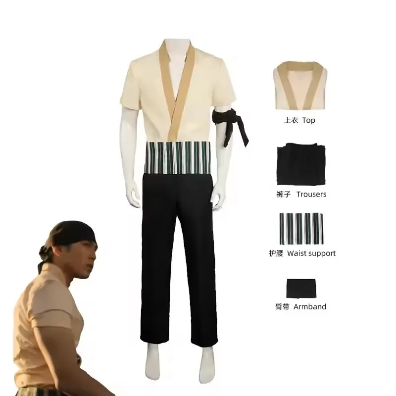 アニメ実写版ロロノア・ゾロコスプレ衣装シャツパンツ衣装ファン - Zoro Anime Merchandise のレビューと価格