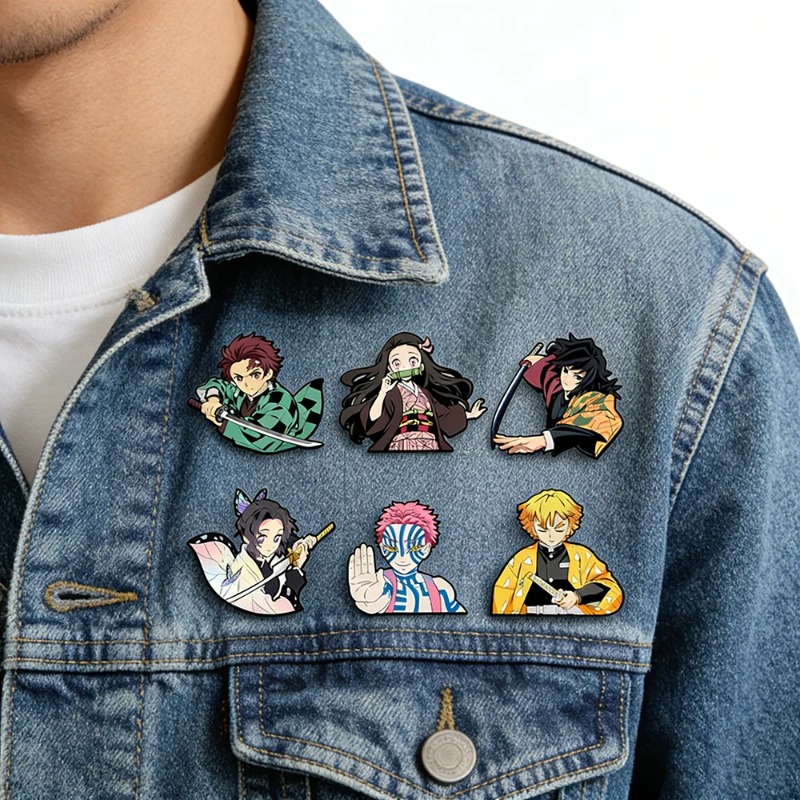 6 個デーモンスレイヤーキメツノヤイバ漫画ブローチアニメキャ - Anime Merchandise Bag のレビューと価格